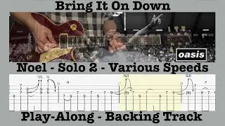 Bring It On Down - Oasis - Solo 2 (Outro) Various BPM - Rolling Tab - Lesson - Cover #noelgallagher