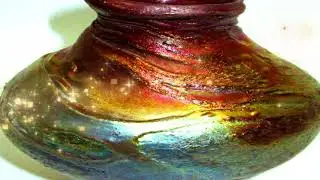 Rare Louis Comfort Tiffany Favrile Vase in Copper Red incorporating both Lava & Cypriote Techniques
