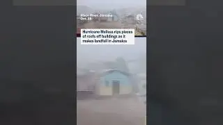 Hurricane Melissa rips pieces of roofs off buildings as it makes landfall in Jamaica