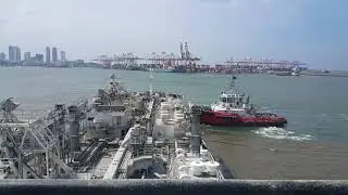 Berthing Cement carrier at Port of Colombo