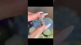 Asscher shape lab grown diamond full eternity band \ white gold