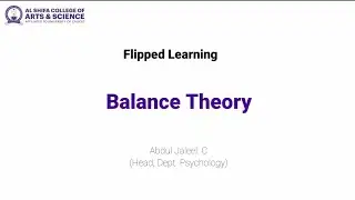 Flipped Learning - Balance Theory of Motivation