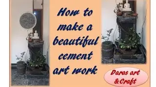 How to make beautiful cement art work#waterfountain #fountain #waterfall