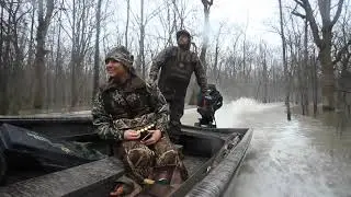 GatorTail Savage Series in the timber | Gator Tail hunting boat duck boat