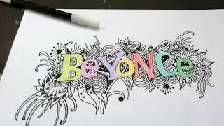 How to draw DOODLE ART NAME - BEYONCE - Easily