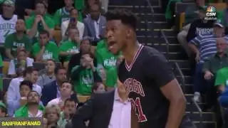 Dwyane Wade (22 Pts), Jimmy Butler (22/8/8) & Rajon Rondo (11/14/9/5) at Celtics (2017 - Game 2)