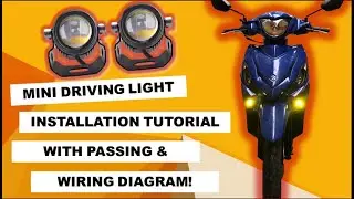 MINI DRIVING LIGHT EASY INSTALLATION TUTORIAL| WITH PASSING SWITCH & WIRING DIAGRAM| SUZUKI ADDRESS