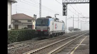 Una fredda giornata di treni in Pianura: transiti e manovre a Castelguelfo.