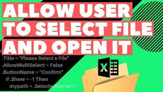 Макрос Excel VBA: разрешить пользователю выбирать файл для открытия (с диалоговым окном)