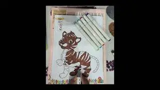 Cute Tiger colouring for kids #cocomelon #drawing #artandcraft #art #drawingpainting 