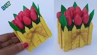 DIY Pista Shell Tulip Flowers Making Ideas / Pista Shell Crafts / Home Decoration Ideas / Handmade