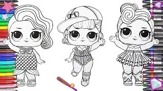 LOL Surprise dolls coloring book pages videos printable lol surprise color swap learn color for Kids