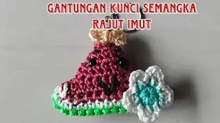 Cute knitted watermelon keychain
