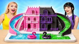 HOW TO MAKE CARDBOARD HOUSE 📦 Mermaid vs Vampire DIY Hacks For Crafts By YayTime!