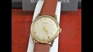 Vtg Croton Aquamatic 10K R.G.P. Top Swiss Men's Watch w/ 18mm Leather Band!