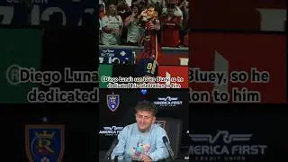 Diego Luna hit the Bluey dad dance after scoring for @realsaltlake 🔵