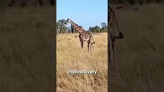 giraffe kicks lion on the chest #viral #lion#giraffe#shorts
