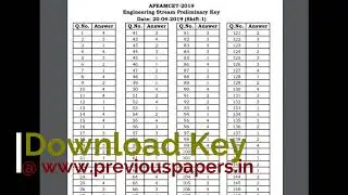 EAMCET Answer Key 2019/ Response Sheet 2019 with Question Paper