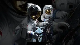 Astronauts fixing soral panels in space #orbitalspace #spacewalk #astronauts #Iss #Nasa
