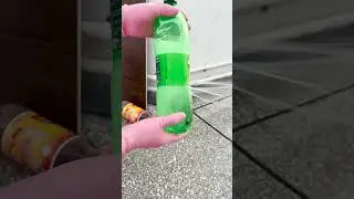 Rolling Rampage; Fizzy Drinks Meet Their Match #glassbottle #marble #shatteredglass