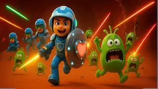 Bye Bye Germs Song 👩&zwj;⚕️💉 | Nurse, Shots & Immune Heroes vs. Microbes | Kids Learning Animation
