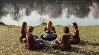 Cradled By Flowing River And Singing Birds With Soft Handpan For Gentle Night Meditation