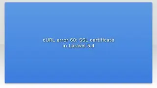 cURL error 60: SSL certificate in Laravel 5.4
