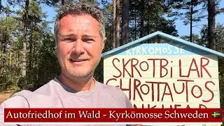 LostPlace Autofriedhof Kyrk&ouml;mosse im Wald in Schweden