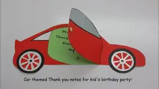 DIY Car themed Birthday Party Invitation Cards | Thank You notes | Kids birthday party | Kids Craft