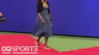 Michelle Obama at the #USOpen with Billie Jean King