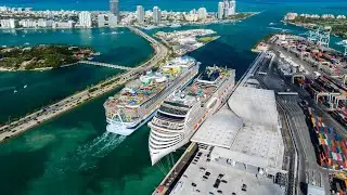 Icon of the Seas and MSC World America LIVE - DRONE VIEWS