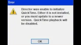 Macromedia Director MX 2004 ошибка инициализации QuickTime.