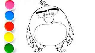 Learn to draw Angry Bird Bomb Bird Easy drawing in step by step #drawing #drawing4kids #easydrawing 