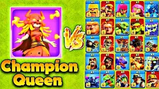 Champion Queen Vs All Troops | Clash of clans | Immortal Madness