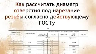 Как рассчитать диаметр отверстия под нарезание метрической резьбы согласно действующему ГОСТу