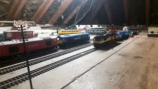 Hattons Sandite Rhtt with Hornby Class 66847 and 66850.