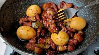 PORK ADOBONG TUYO with EGGS