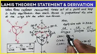 Формулировка и вывод теоремы Лами #lamistheorem #abhisheklectures #engineeringmechanics