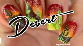 Desert Sunset Layered Nail Stamping Design using NEW Howdy Partner plate CJS-360