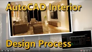 AutoCAD Interior Design  Process(2D drawing to 3D realistic scene)