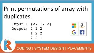 Print Permutations of an array with duplicate elements