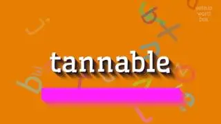 HOW TO PRONOUNCE TANNABLE?