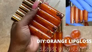 DIY: ORANGE LIPGLOSS WITH ROSE GOLD GLITTER (VERY DETAILED)