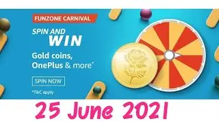 Amazon Gold coin and one plus mobile Quiz Answers Today | Amaozn spin and win Quiz Answers Today |