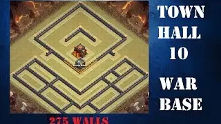 CLASH OF CLANS | New Town Hall 10 War Base - 275 walls - With Live Defense Replay
