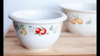 Vintage Corelle Coordinates Chutney Pattern 1 and 2 Quart Mixing Bowl Set #cottagecoredecor