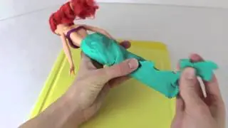 Play Doh Ariel Barbie Makeover Dress Up Little Mermaid Play Dough Barbie Doll DisneyCarToys