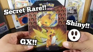 Pokemon Raichu GX Hidden Fates Tin Opening!! (Amazing Pulls!)