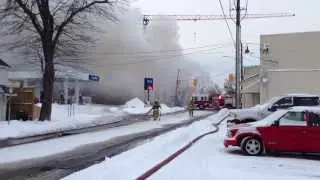 Kingston Ontario Fire - Operator Stranded on Crane