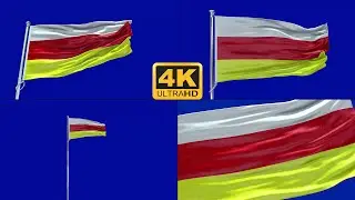 South Ossetia flag Blue screen 4k